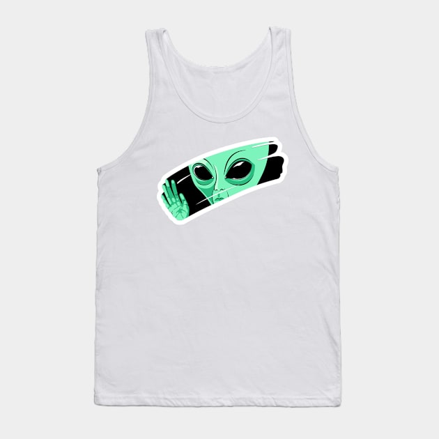 Green alien behind the glass Tank Top by kyokyyosei